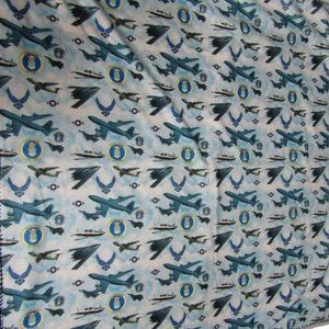 US Air Force Fleece Blanket with Airplane Jet Print on One Side 57x58" (2D)